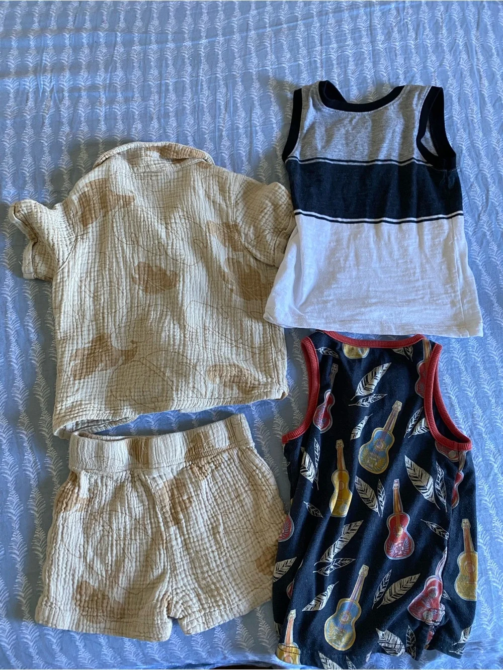 Toddler 3T Summer Outfit Bundle Bluey  Cotton Jungle Set with Two Add. Tank Tops